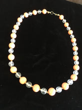 Load image into Gallery viewer, Orange & Clear Bead Necklace