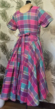 Load image into Gallery viewer, Pink Purple & Teal Plaid Dress
