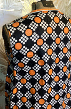 Load image into Gallery viewer, 60’s Black, White & Orange Dress