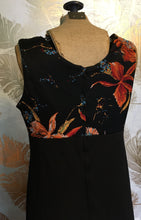 Load image into Gallery viewer, 60’s Floral & Black Maxi Dress