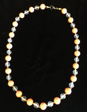 Load image into Gallery viewer, Orange & Clear Bead Necklace