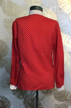 Load image into Gallery viewer, 60’s Red &amp; White Polka Dot Blouse
