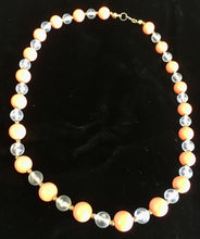 Load image into Gallery viewer, Orange & Clear Bead Necklace