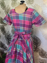 Load image into Gallery viewer, Pink Purple & Teal Plaid Dress