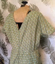 Load image into Gallery viewer, Green Geometric Cotton Dress