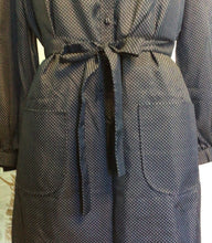Load image into Gallery viewer, Navy Polka Dot Shirt Dress