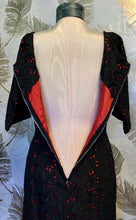 Load image into Gallery viewer, 50’s Black & Red Eyelet Dress