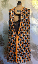 Load image into Gallery viewer, 60’s Black, White & Orange Dress