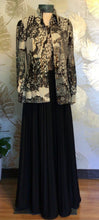 Load image into Gallery viewer, 60’s Metallic & Black Maxi Dress