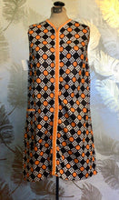 Load image into Gallery viewer, 60’s Black, White & Orange Dress