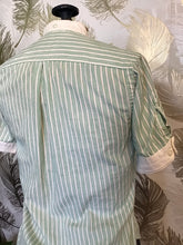 Load image into Gallery viewer, Green and White Stripe Blouse