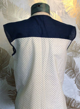 Load image into Gallery viewer, Blue and White Smock Top