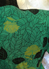 Load image into Gallery viewer, Green Silk Leafy Fit & Flare