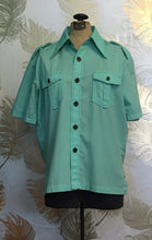 Load image into Gallery viewer, 60’s Turquoise Button Down