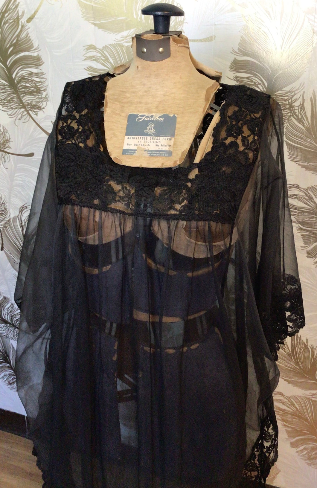 Sheer Lace Black Caftan