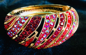 Pink and Red Hinged Bracelet