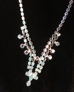 Stylized Clear Rhinestone Necklace