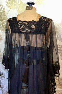 Sheer Lace Black Caftan