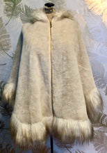 Load image into Gallery viewer, 1970’s Faux Fur Hooded Cape
