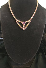 Load image into Gallery viewer, Purple Rhinestone Necklaceb
