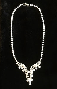 Stylized Clear Rhinestone Necklace