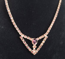 Load image into Gallery viewer, Purple Rhinestone Necklaceb

