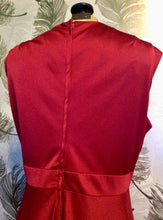 Load image into Gallery viewer, 1970’s Deep Red V-Neck Dress
