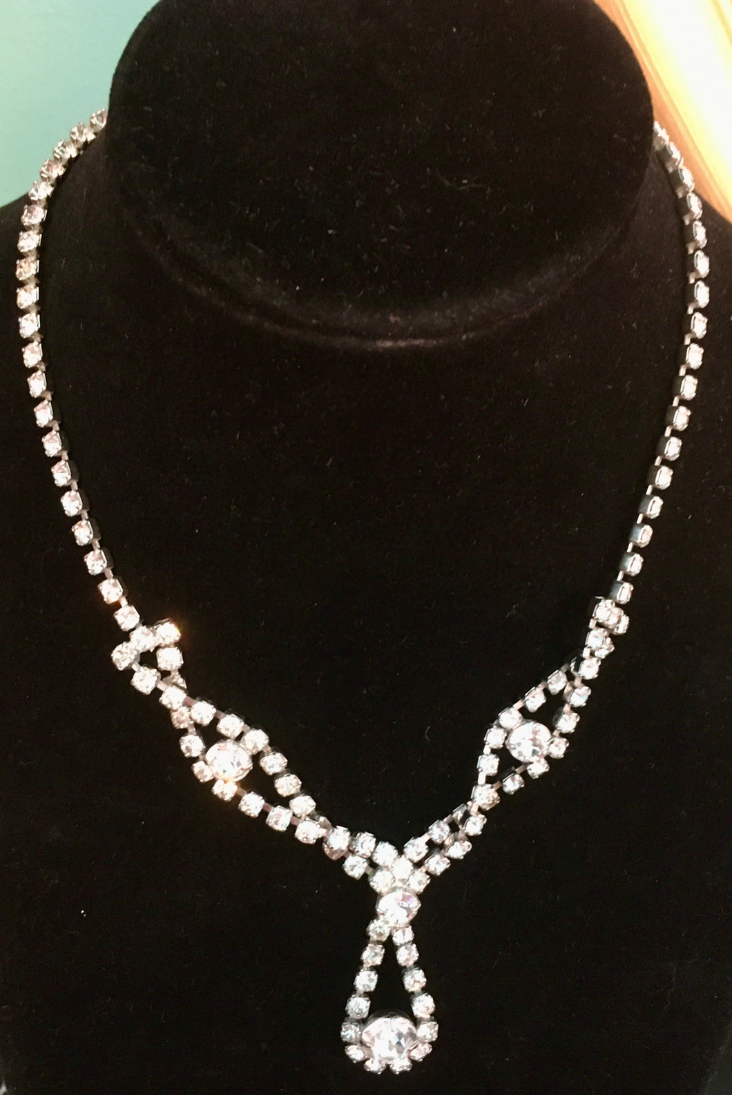 Rhinestone Drop Necklace