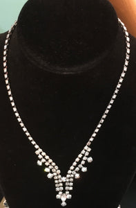 Stylized Clear Rhinestone Necklace