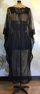 Sheer Lace Black Caftan