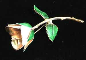 White Rose Enameled Pin