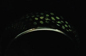Lucite Black & Green Feather Bangle Bracelet