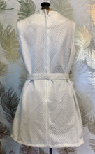 Load image into Gallery viewer, White &amp; Silver 60’s Minidress
