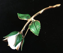 Load image into Gallery viewer, White Rose Enameled Pin
