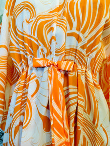 Orange & White Swirl Dress
