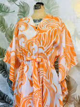Load image into Gallery viewer, Orange &amp; White Swirl Dress
