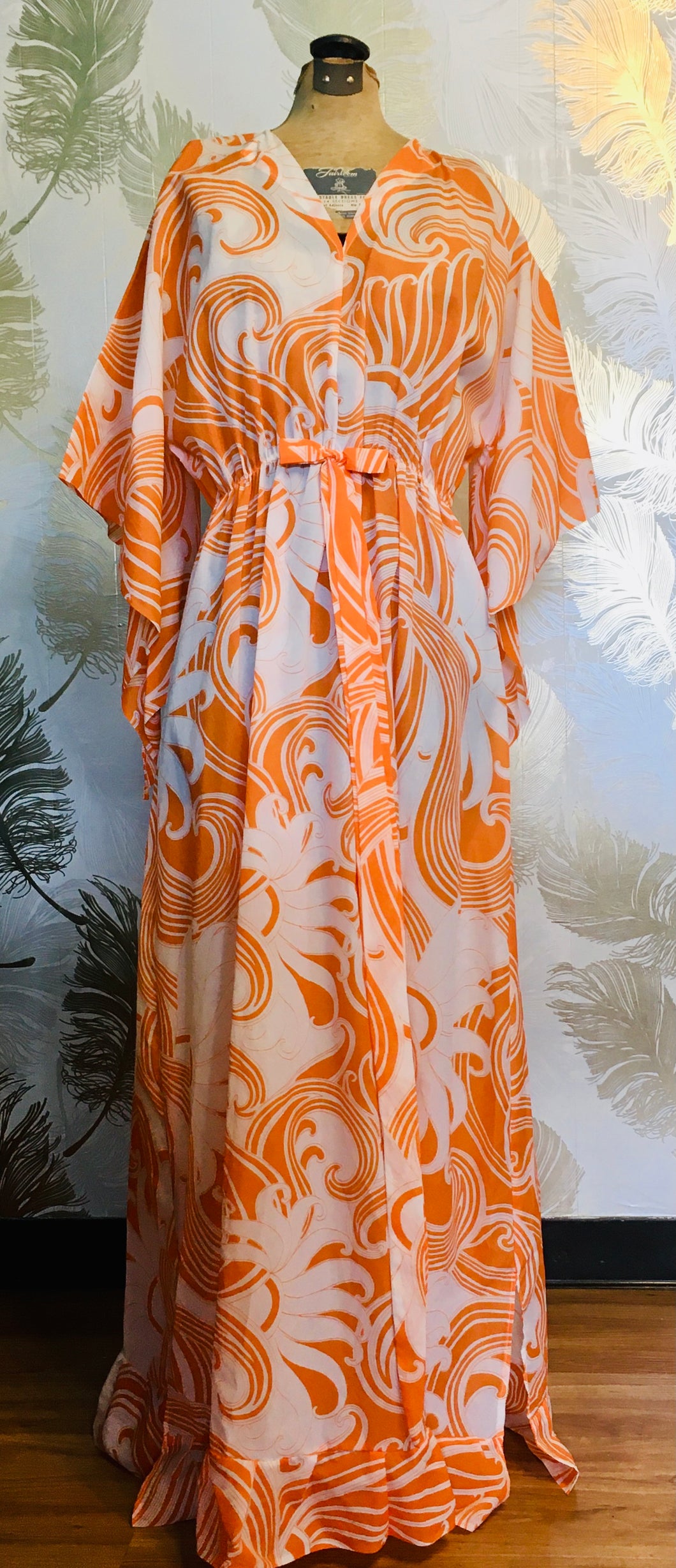 Orange & White Swirl Dress
