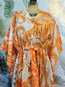 Orange & White Swirl Dress