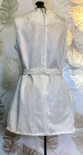 Load image into Gallery viewer, White &amp; Silver 60’s Minidress
