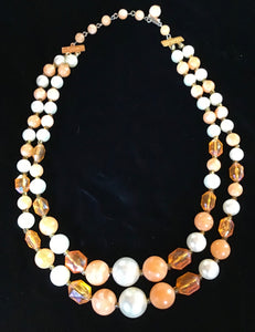 Dreamsicle 50’s Plastic Bead Necklace