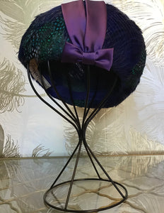 Blue & Purple Pillbox Hat