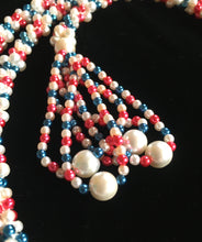 Load image into Gallery viewer, Pink White and Blue Bead Scarf
