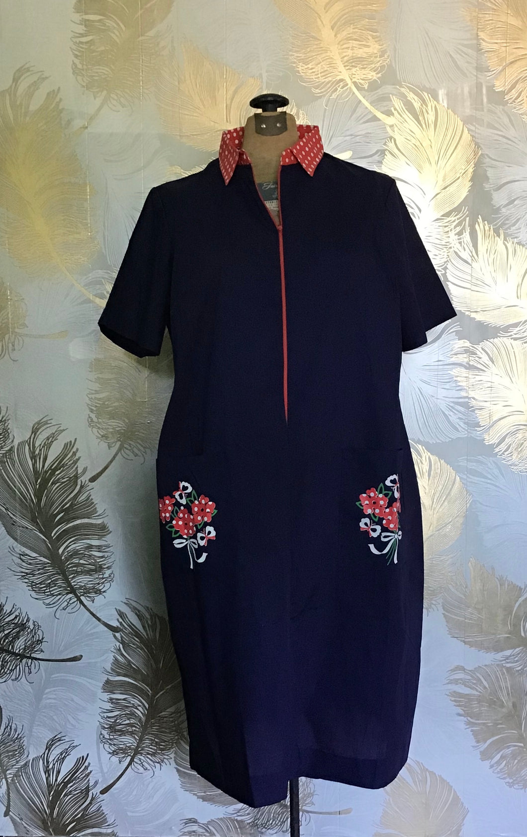 Blue and Red House Dress