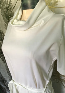 60’s White Cowl Neck Top