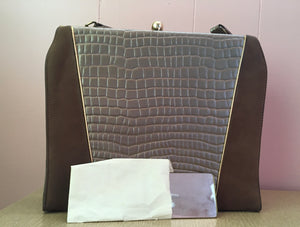 1950’s Faux Gator and Suede Handbag