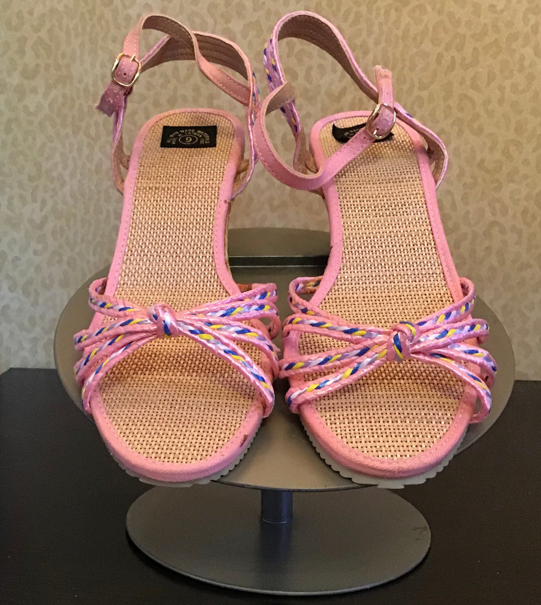 1970’s Pink Weave Wedge Sandals