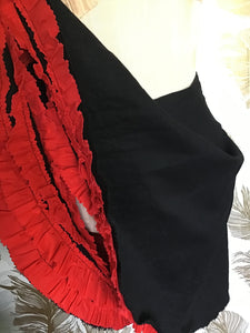Black and Red Ruffle Skirt