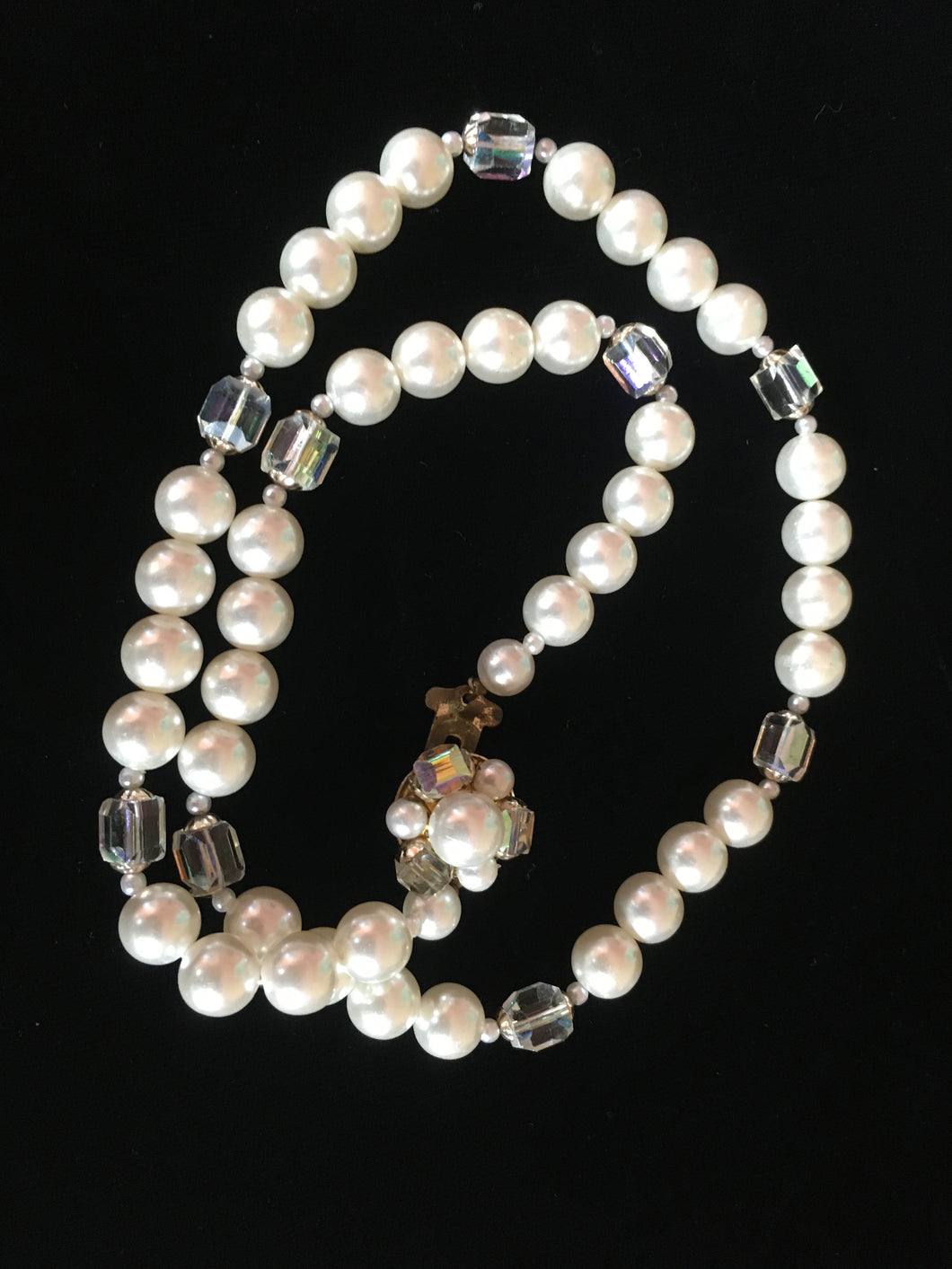 Faux Pearl and Acrylic Bead Necklace