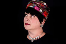 Load image into Gallery viewer, Floral &amp; Feather Beehive Turban Hat
