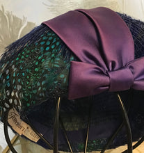 Load image into Gallery viewer, Blue &amp; Purple Pillbox Hat
